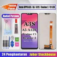 Techparts Original LCD Untuk OPPO A3S / A5 / A12E / Realme 2 / C1 LCD + Bahagian skrin + Set pemutar