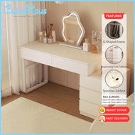 CUTIEHAUS 130cm/170cm Modern Minimalist Dressing Table With Side Cabinet Without Mirror Bedside Make