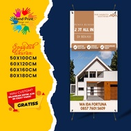 Cetak Spanduk Banner Pemasaran Perumahan MMT Spanduk Custom 60x160