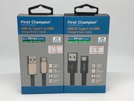 [🇭🇰行貨] First Champion 鋁合金PET編織 USB Type-C 至 USB-A 充電傳輸線 - 100cm