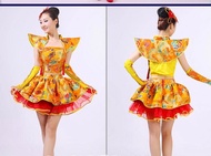 Danse Comtemporaine Clothing Fashion Performance Wear Ethnic Female Adult Drum-Playing Costume Water