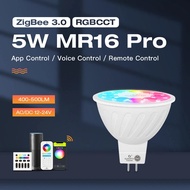 Gledopto Zigbee 3.0 LED Spotlight 5W MR16 Pro RGB+CCT 400~500LM AC/DC12~24V Tuya Smart Life APP Alex