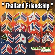 ถูกที่สุด‼️สินค้าพร้อมจัดส่ง 🌟 เข็มกลัดธงชาติไทยและประเทศพันธมิตร Thailand Friendship Flag Enamel Br