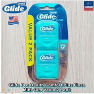 ☆ Oral-B® Glide Pro-Health Comfort Plus Floss Mint 40m Value 2 pack ไหมขัดฟัน ออรัลบี ไกลด์ คอมฟอร์ท