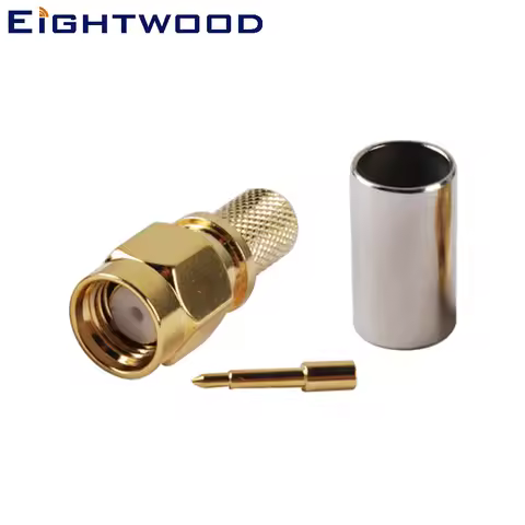 Eightwood SMA Plug Male Gold Plating RF Coaxial Connector Adapter for LMR240 RF Coaxial Cable