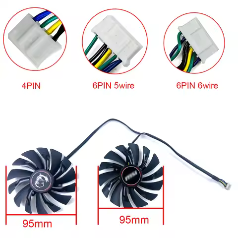 NEW Cooling Fan 95MM 4PIN/6pin PLD10010S12HH For MSI GTX 980Ti 980 970 960 950 R9 380 R9 390 R9 390X