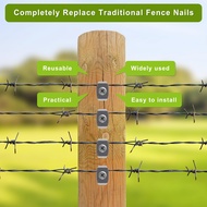 Fence Staples,Fence Nails for Softwood, Reusable Wire Fence Staples Screws for Mesh & Woven Fencing,