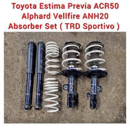Toyota Estima Previa ACR50 Alphard Vellfire ANH20 Front &amp; Rear Absorber With Sport Spring Set ( TRD Sportivo )