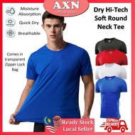 AXN Unisex Tee Shirt Quick Dry Hi-Tech Dry Fit Round Neck Sport Tshirt T-shirt Unisex Men Women Baju