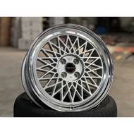 NEW 17X7J Borbet B Rim (set of 4) Silver 4X100 for BMW E30