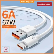 6A fast charging cable for XM USB - Type C - Type C charging cable. 67W fast charging cable. Type C 