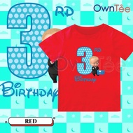 Boss Baby Birthday 03 Year Old Birthday T-shirt Baby Boy Birthday Short Sleeve Tshirt Girl Fashion U