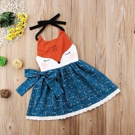 Dr1907 - Toddler Girls Fox Fox Cute Girl Dress
