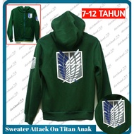 Jacket HODDIE ATTACK ON TITAN ANIME Children And Women Adults Green Color FLEECE Materials