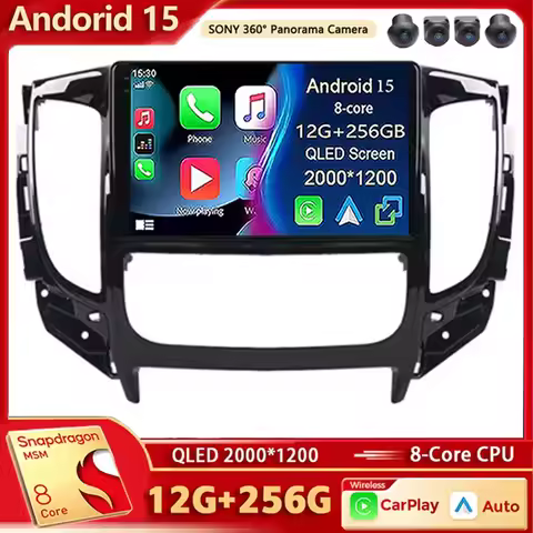 Carplay Dsp Stereo Android 15 Car Radio Multimedia Player For Mitsubishi Pajero Sport 3 L200 5 Trito