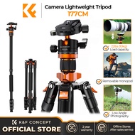 K&F CONCEPT Aluminum alloy Professional Camera Tripod Horizontal Aluminium Tripods Portable Monopod 