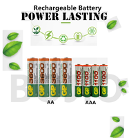 【WholesalePrice】GP Rechargeable AA 3600mAh AAA battery 1100 mAh 4Pcs Rechargeable Battery GP Battery