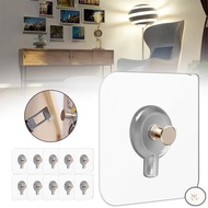 WF 10Pcs Picture Frame Hanging Nails Hooks Punch-Free Screw Stickers Wall Picture Hook Invisible Tra