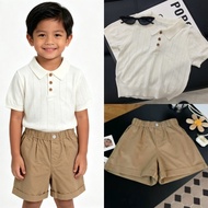 Gentleman Shirt for Kids Boy Korean Tops Short Sleeve Handsome Summer Casual Breathable Polo Shirt B