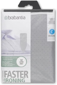Brabantia Durable Foam Layer Ironing Board Cover, Size C (49 x 18 in), Metallized Metallized Size C (49 x 18 in) Cover + Foam