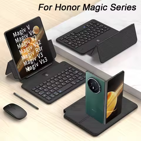Leather Fold Stand Keyboard For Honor Magic V5 V V2 V3 VS 2 3 Bluetooth Wireless Keyboard With Touch
