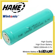 Baterai 18650 Vape Mod Senter INR 3.7v Flat Top 2200mah Wintonic - Lhelur