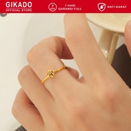 Gadoka Women's Titanium Floral Embrrace Anti-Rust Ring Cincin Titanium Anti Karat Cincin Perempuan C