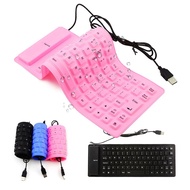 Wired Foldable Silent Keyboard Waterproof 85 Keys Flexible Silicone  Keyboard For Notebook PC Laptop