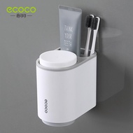 ecoco อุปกรณ์แขวนแปรงสีฟันพร้อมแก้วน้ำ2ใบ ที่แขวนแปรงสีฟัน