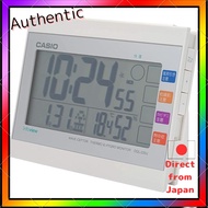CASIO Alarm Clock Radio Wave White Digital Display for Living Environment Temperature Humidity Calen