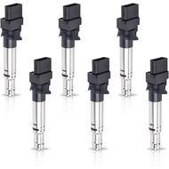 ENA Set of 6 Ignition Coils Pack 3.2L 3.6L V6 Compatible with Audi VW Volkswagen Porsche Q7 TT A3 Qu