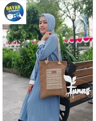 Tunas / Tote Bag Sumbu Goni Wanita / tas bahan karung goni / Tote Bag Wanita Khas Jogja / tas jogja 