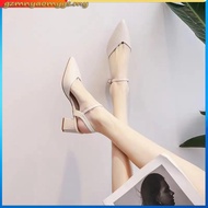 [Hot Sale] Size34-41 Sandal Kulit Lembut Yang Benar-Benar 2023 Tumit Tengah Baru Sepadan Dengan Tumi