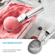 430 47mm Stainless Steel Fruit Ice Cream Scoop with Lever Pusher Ice Cream Scoop Anti-Rust Food Grad