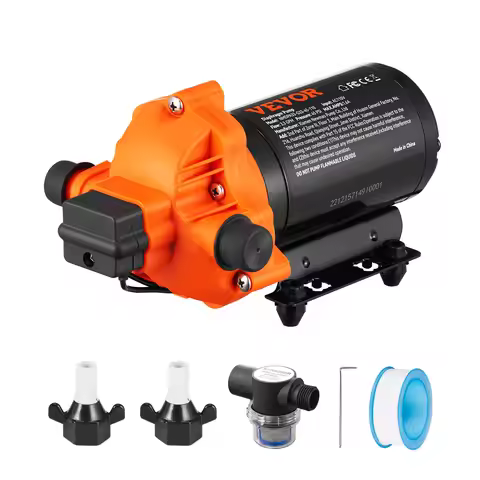 SucceBuy RV Water Pressure Diaphragm Pump 3.3GPM / 3.5GPM / 5.5GPM Adjustable Priming Sprayer Pump f