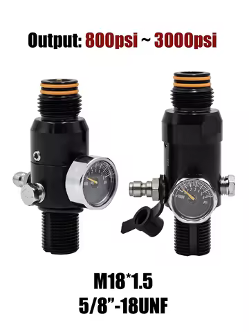 HPA Compressed Air Cylinder Bottle Regulator Constant Pressure Valve Adapter 4500psi Input, Output 8