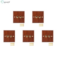 5X 86 Type Solid Wood Panel Switch Wall Light Retro Brass Toggle Switch Wood Grain Electrical Switch Socket 2- Switch
