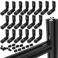 M1【VVL】-20S L Shape Black Inner Corner Connector Joint Bracket with Screws for 2020 Aluminum Profile