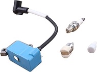 A411001870 Igntion Coil with Spark Plug Compatible with Echo PB-8010H PB-8010T PB-9010H PB-9010T Shi