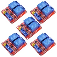 ANMBEST 5PCS 2 Channel 12V Relay Module with Optocoupler High or Low Level Trigger Expansion Board f