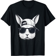 Bunny Face With Sunglasses Cap Easter Day For Boys Men 2 T Shirt