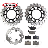 Arashi CNC Full Floating Front Rear Brake Disk Pad Set For YAMAHA YZF-R1 2004 2005 YZF R1 1000 Motor