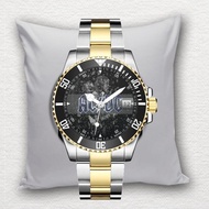 Men's Watch AC DC BAND Date Stainless Steel Silver Gold Adult Men Custom Cool Latest 01