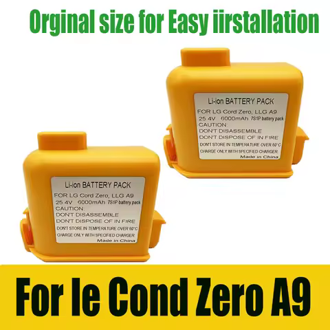 6000mAh CordZero Battery for A9/P9/A9S Vacuum, KC Certified, Compatible with EAC63382201/04 LG CordZ