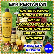 EM4 Pertanian 100 ML Repack Kuning Bio Aktivator Fermentasi Pupuk Bahan Organik Cair Bioaktivator Kompos Penyubur Tanah Cairan Benih Kompos POC