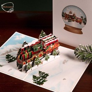 MXBEAUTY Christmas Card 3D For Greeting Family Gift Santa New Year Invitations Kid Festival Decoration