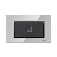 เต้ารับโทรศัพท์ 8P 4C LUZINO รุ่น Glass A85-E01-SV