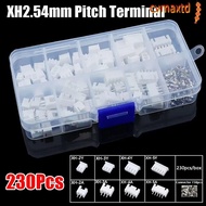 ICVMAX 230Pcs Pin Connector, Male And Female Housing Kit 2.54mm Pitch Terminal, 2p 3p 4p 5pin XH2.54