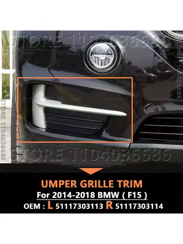 For 2014-2018 F15 BMW X5 35i 35ix 35dx 40ex 50ix Matte Front Bumper Grille Trim 51117303113 51117303