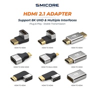 HDMI Adapter 8K@60Hz 4K Video Converter HDMI Female Connector High Speed Signal Adapter for TV Monit